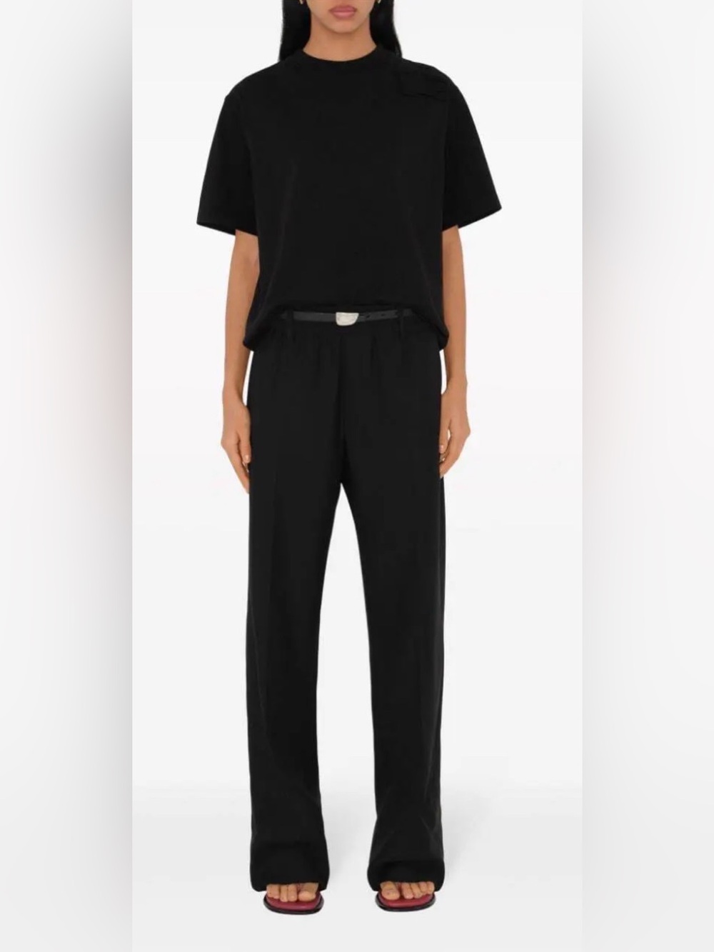 Burberry Black Wool Trousers 4 Lined Flat Front Dress Pant Straight Leg NWT $325 - Picture 2 of 12
